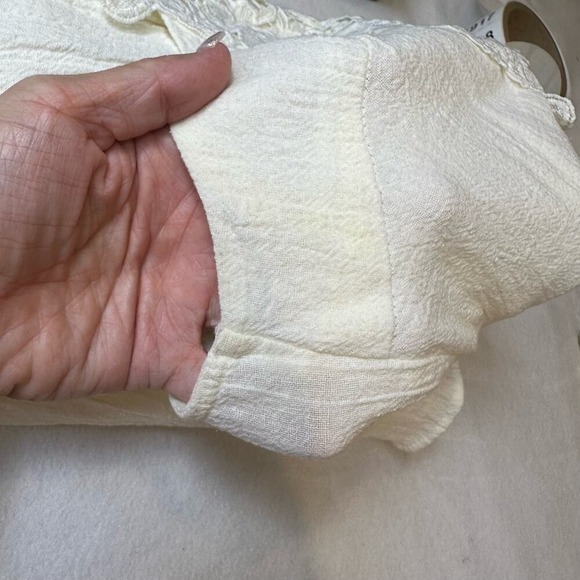 Doe & Rae Cream Lace Linen Cotton Cottage Coquette halter mini Dress Small boho - Picture 14 of 14